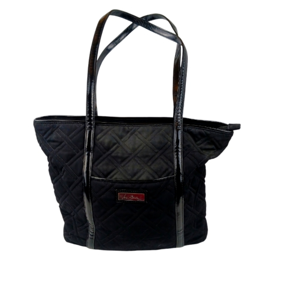 Vera Bradley Black Diamond Pattern Quilted Tote Bag Large Clean Multipurpose Bag